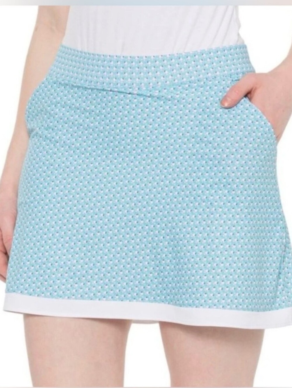 Peter Millar UPF 50+ Sally Mini Skort with White Trim & Pockets - Size Medium - Picture 1 of 10